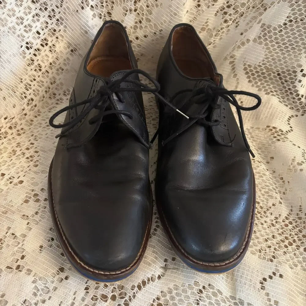 Johnston & Murphy Men's US 8.5 M Conard Black Leather Oxford Cap Toe Shoes